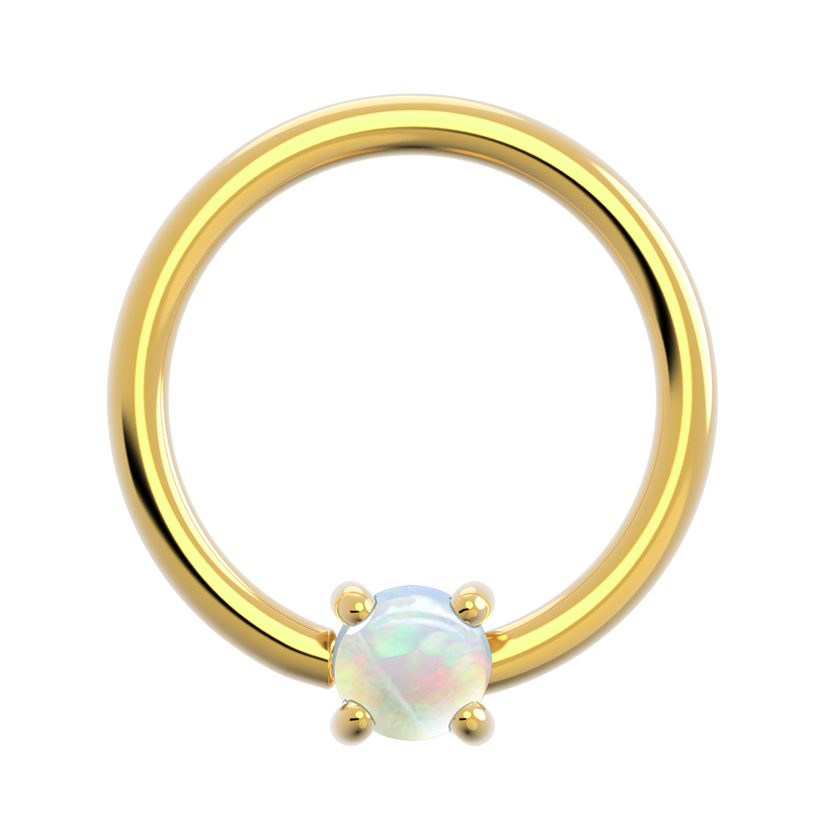 18g Gold Fixed Prong Ring With Genuine Stone