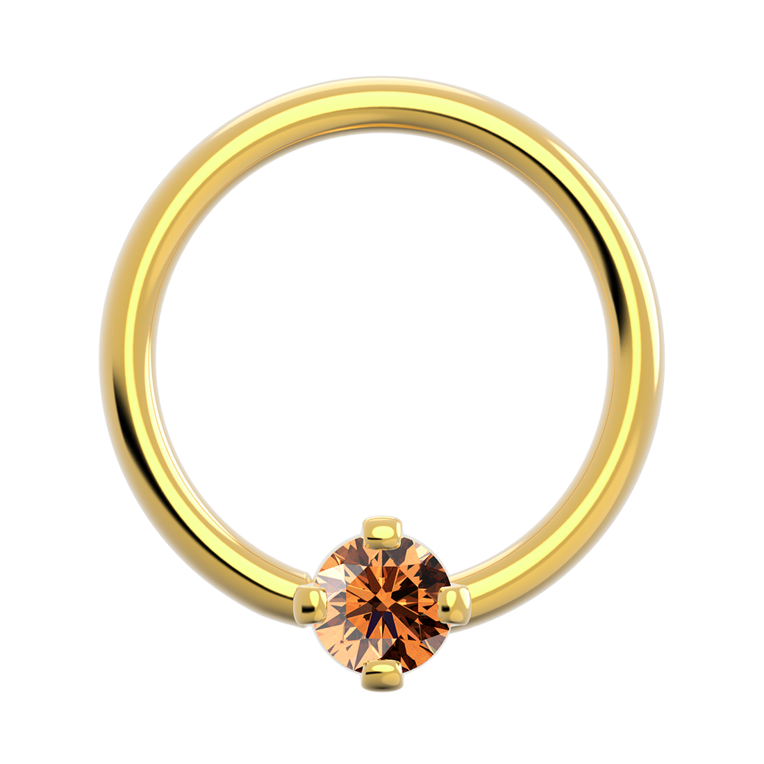 18g Gold Fixed Prong Ring With Genuine Stone