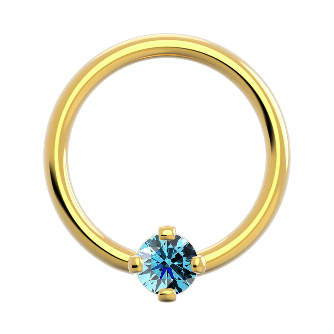 18g Gold Fixed Prong Ring With Genuine Stone