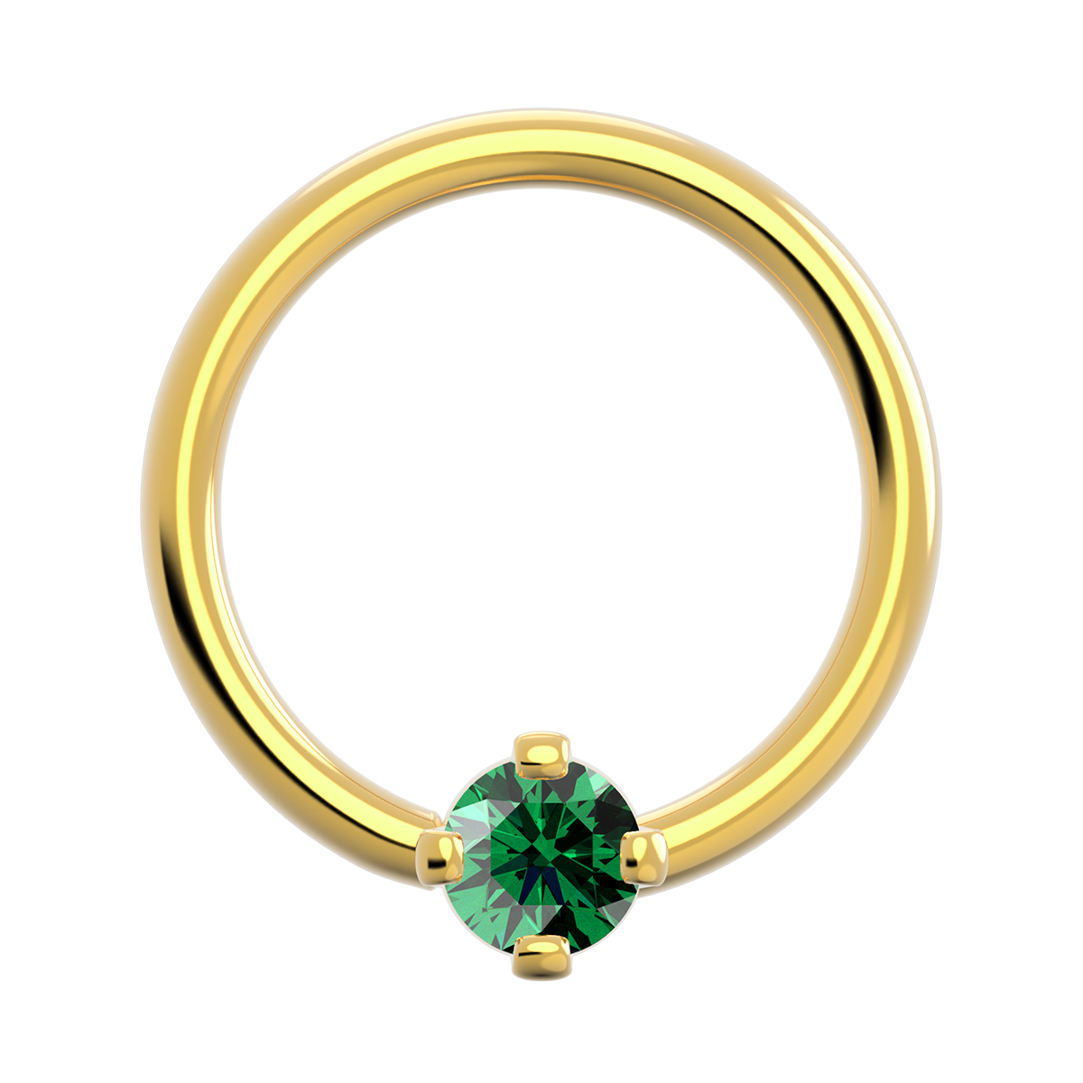 18g Gold Fixed Prong Ring With Genuine Stone