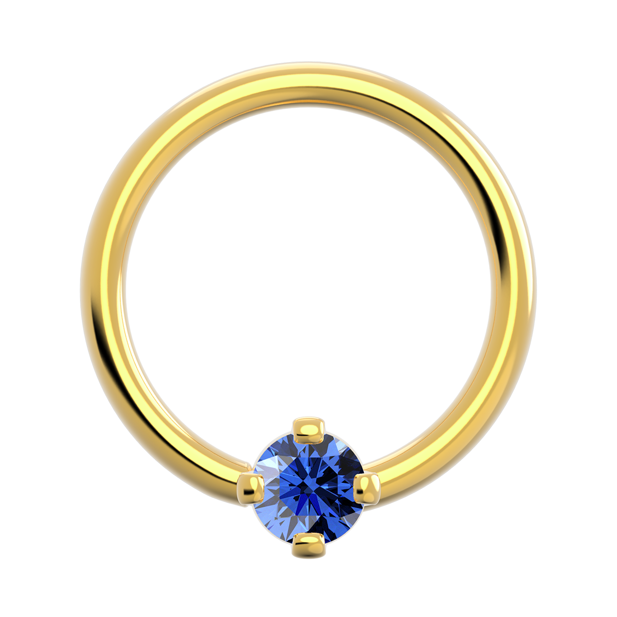 18g Gold Fixed Prong Ring With Genuine Stone