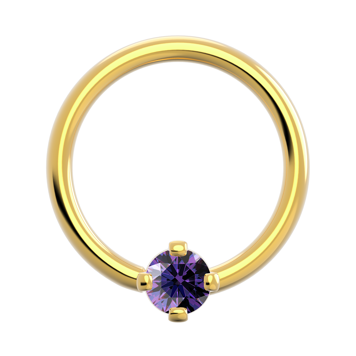 20g Gold Fixed Prong Ring With Genuine Stone