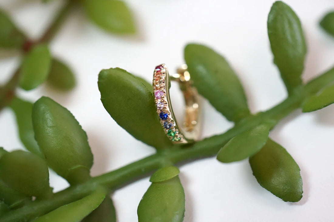 Faceted Gemstone Huggie — Modern Mood