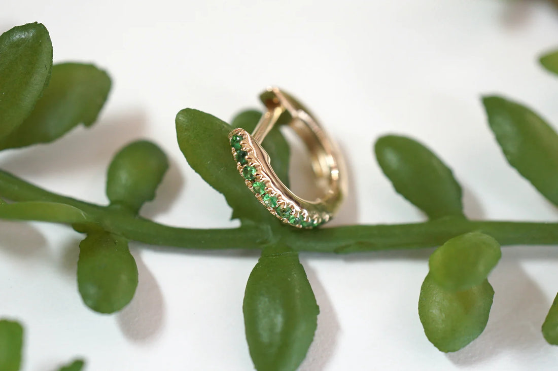 Faceted Gemstone Huggie — Modern Mood