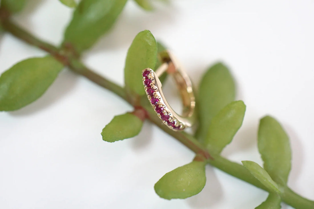 Faceted Gemstone Huggie — Modern Mood