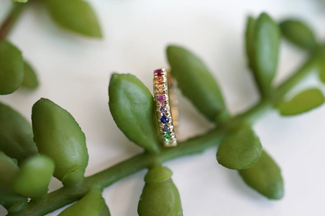 Faceted Gemstone Huggie — Modern Mood