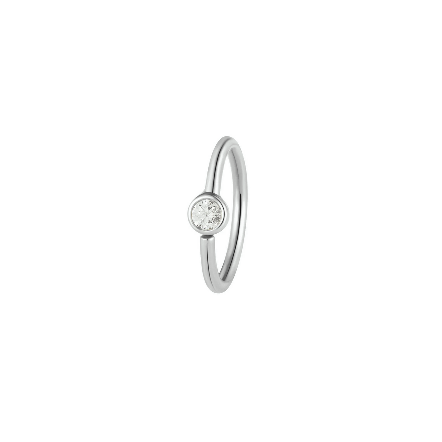 Fixed Bead Seam Ring with 2MM CZ From Buddha