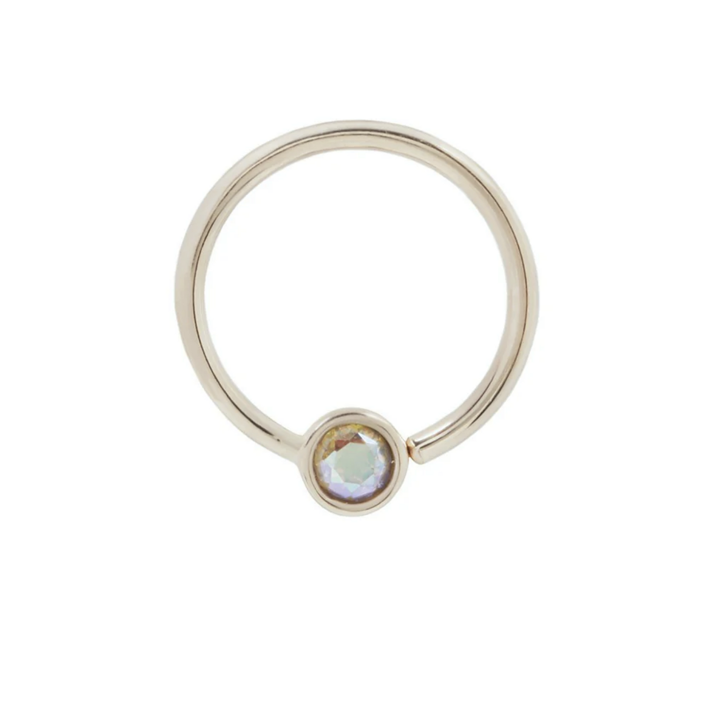 Fixed Bezel Bead Seam Ring with 2MM Mercury Mist Topaz From Buddha