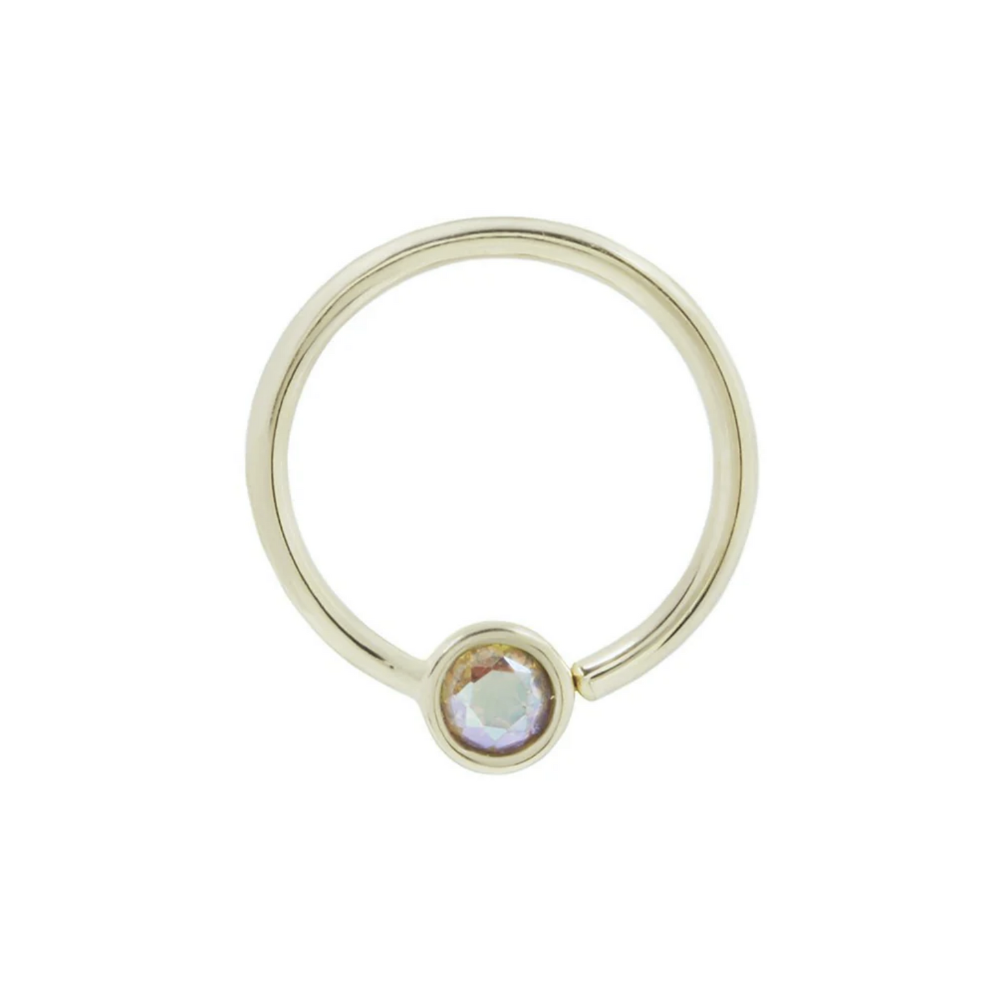 Fixed Bezel Bead Seam Ring with 2MM Mercury Mist Topaz From Buddha