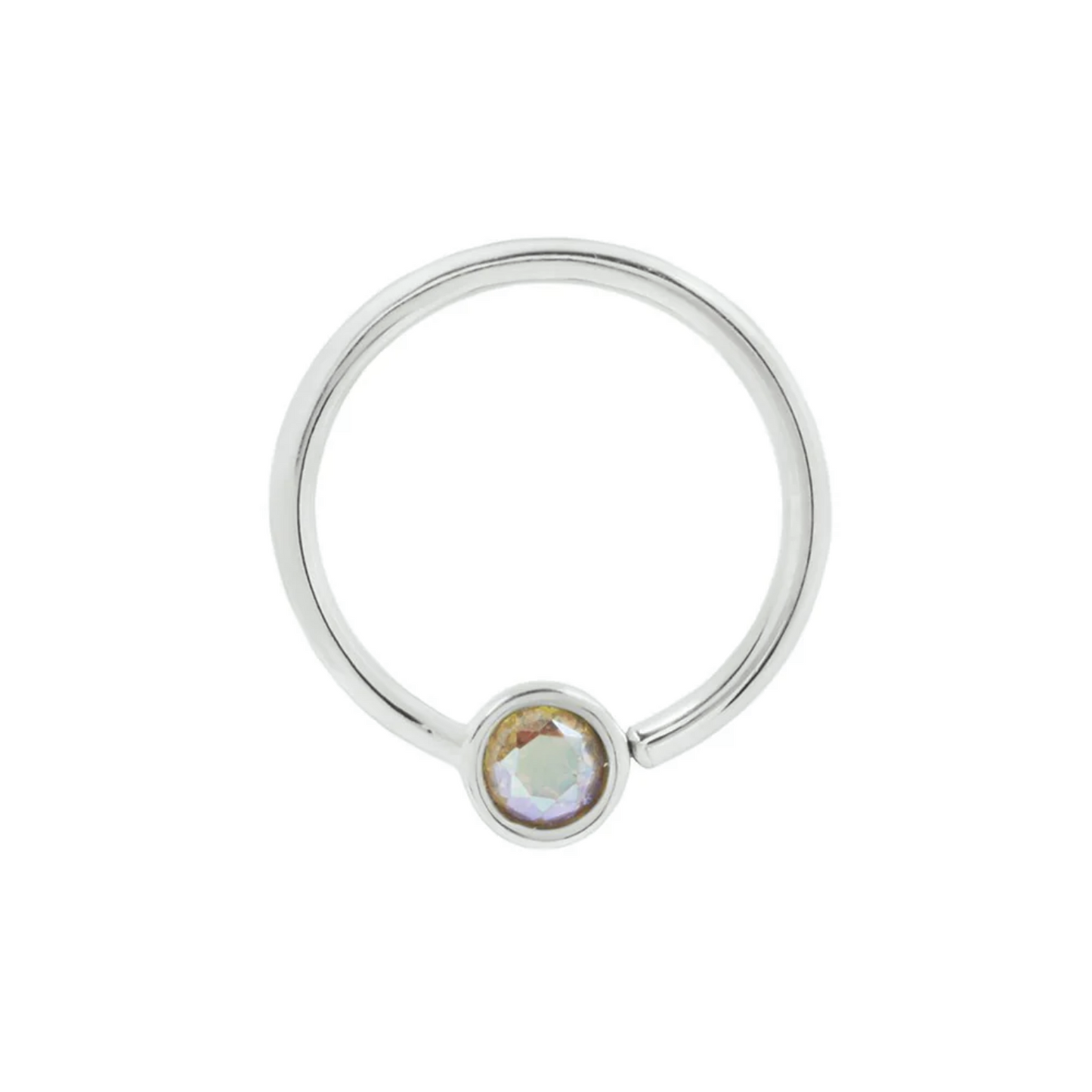 Fixed Bezel Bead Seam Ring with 2MM Mercury Mist Topaz From Buddha