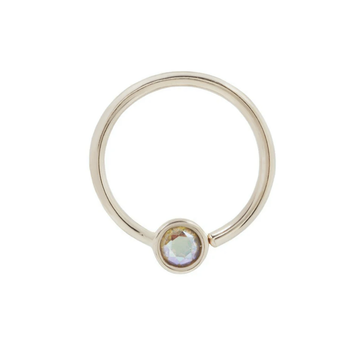 Fixed Bezel Bead Seam Ring with 3MM Mercury Mist Topaz From Buddha