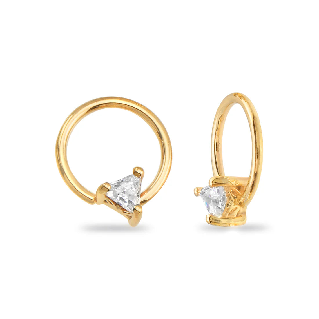 Fixed Ornament Triangle Prong Seamless Ring — Norvoch