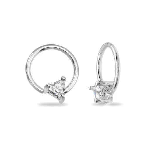 Fixed Ornament Triangle Prong Seamless Ring — Norvoch
