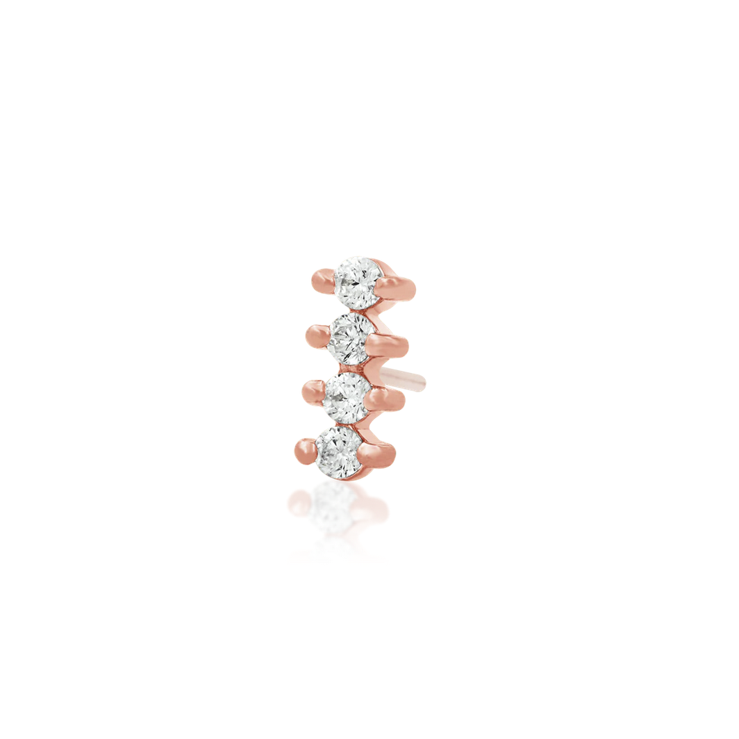 Four Gem CZ Bar from Junipurr Rose Gold (Vault)