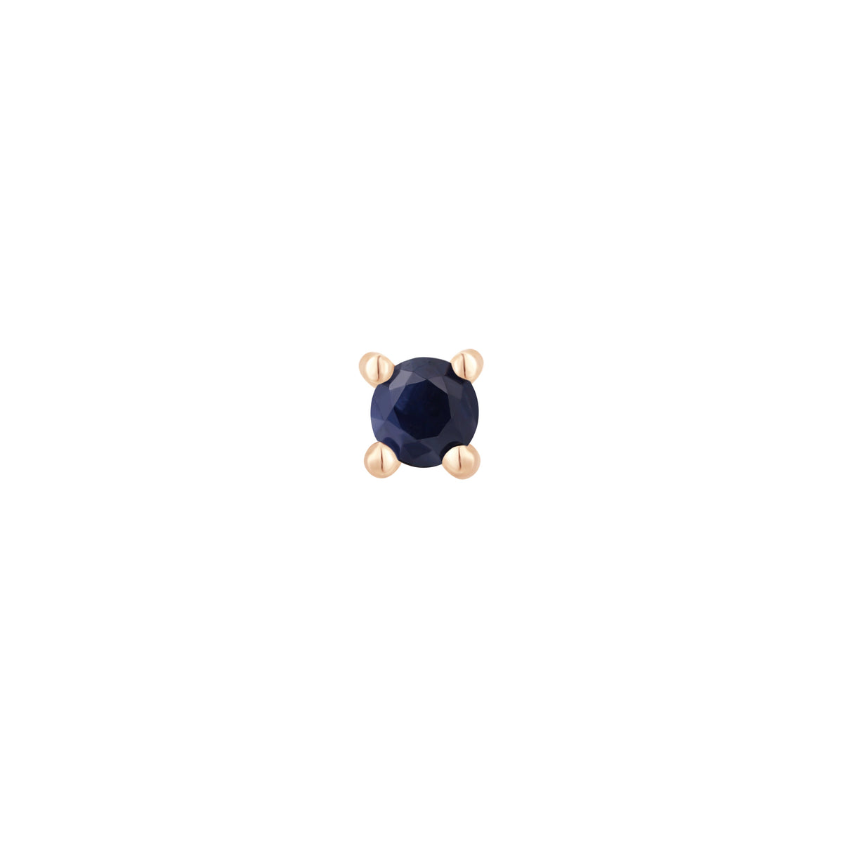 Prong Gem with Blue Sapphire - 14k Rose Gold - Buddha Jewelry