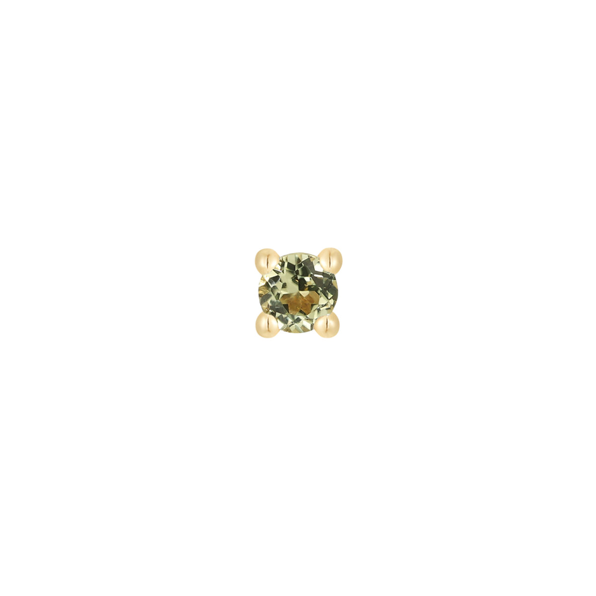 Prong Gem with Peridot - 14k Yellow Gold - Buddha Jewelry