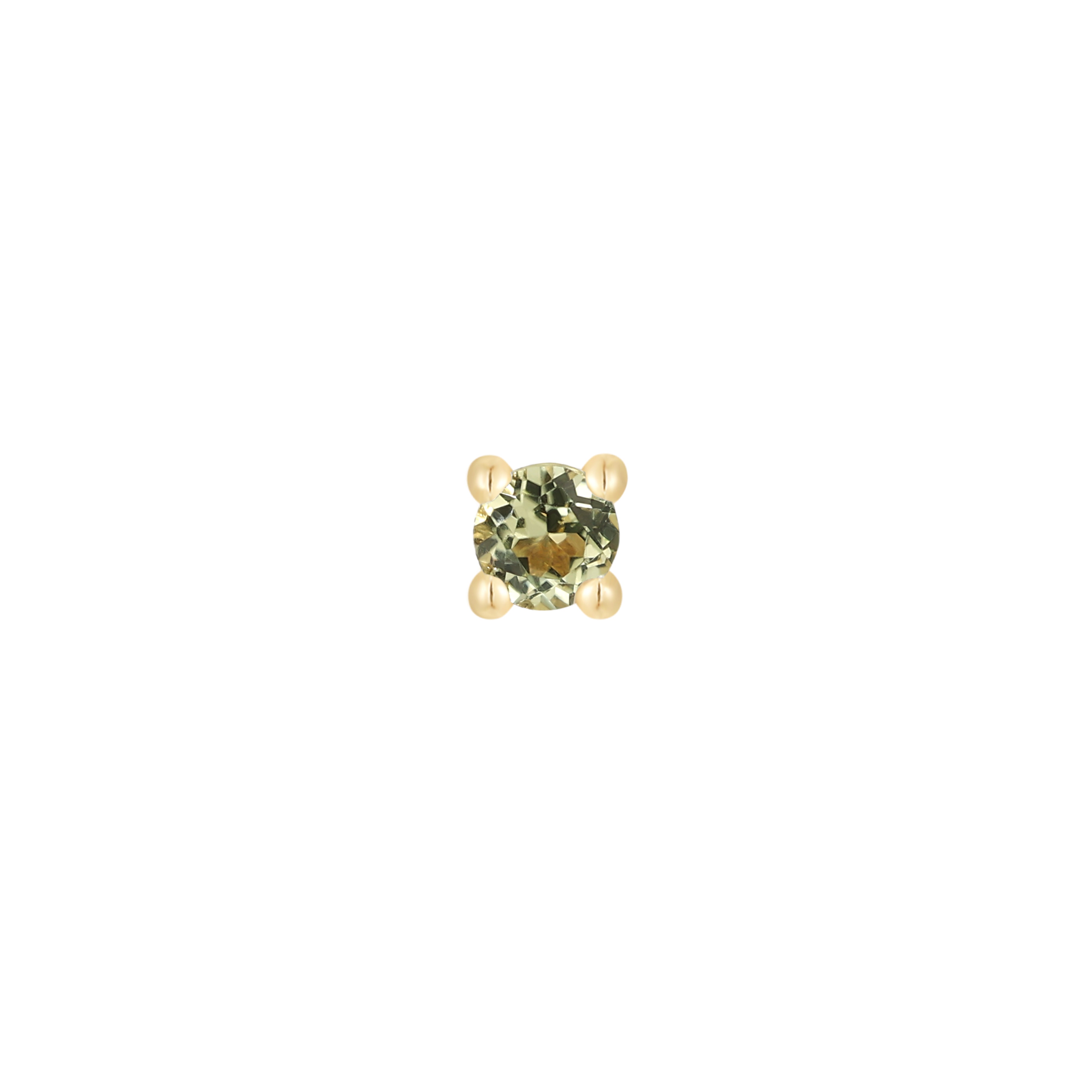 Prong Gem with Peridot - 14k Yellow Gold - Buddha Jewelry