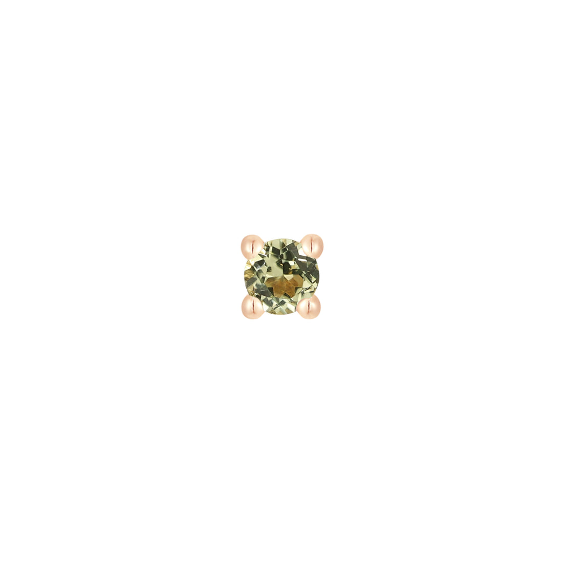 Prong Gem with Peridot - 14k Rose Gold - Buddha Jewelry