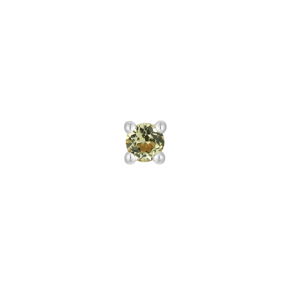 Prong Gem with Peridot - 14k White Gold - Buddha Jewelry