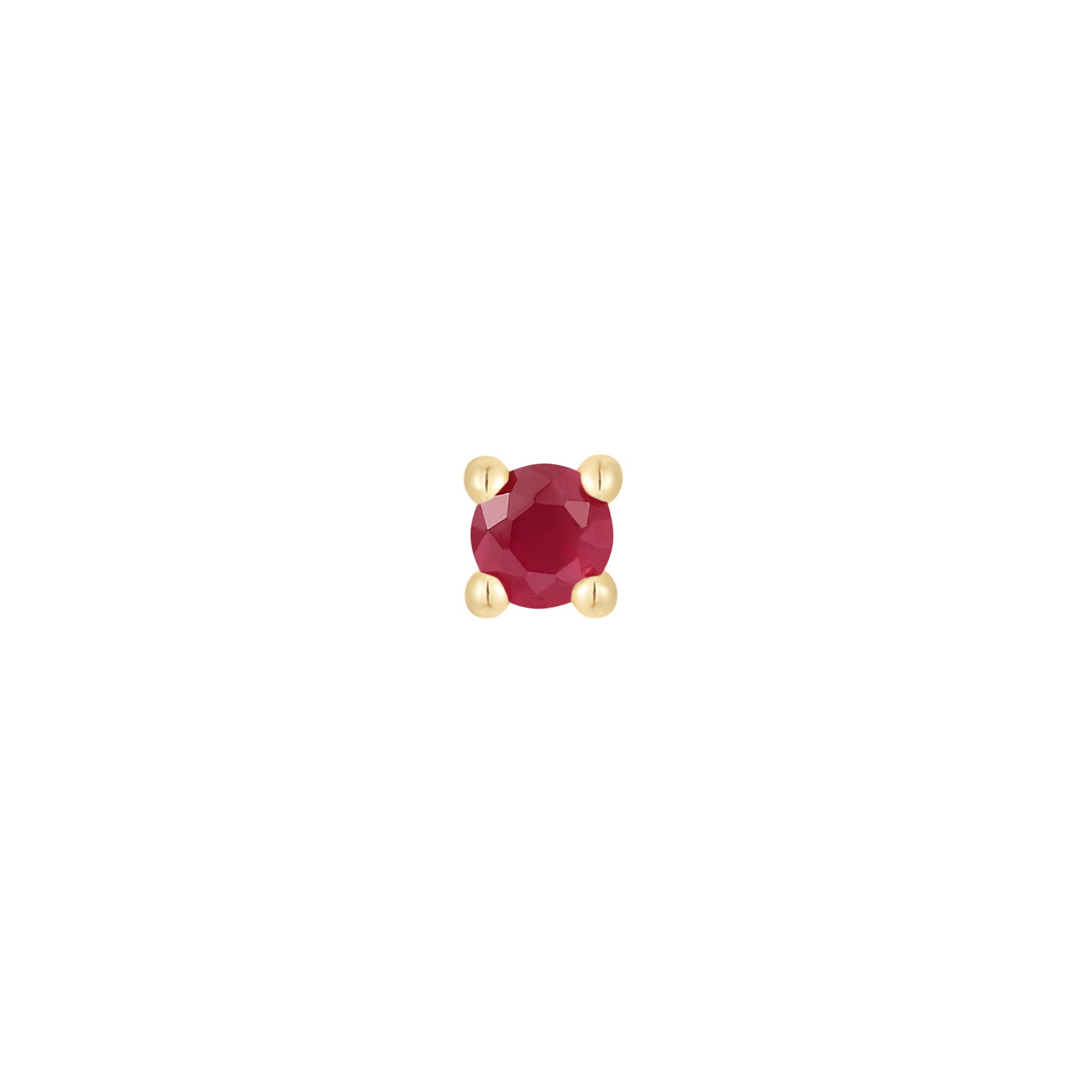 Prong Gem with Ruby - 14k Yellow Gold - Buddha Jewelry