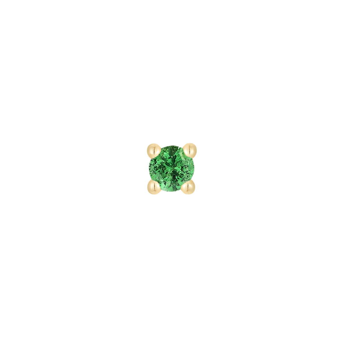 Prong Gem with Tsavorite - 14k Yellow Gold - Buddha Jewelry
