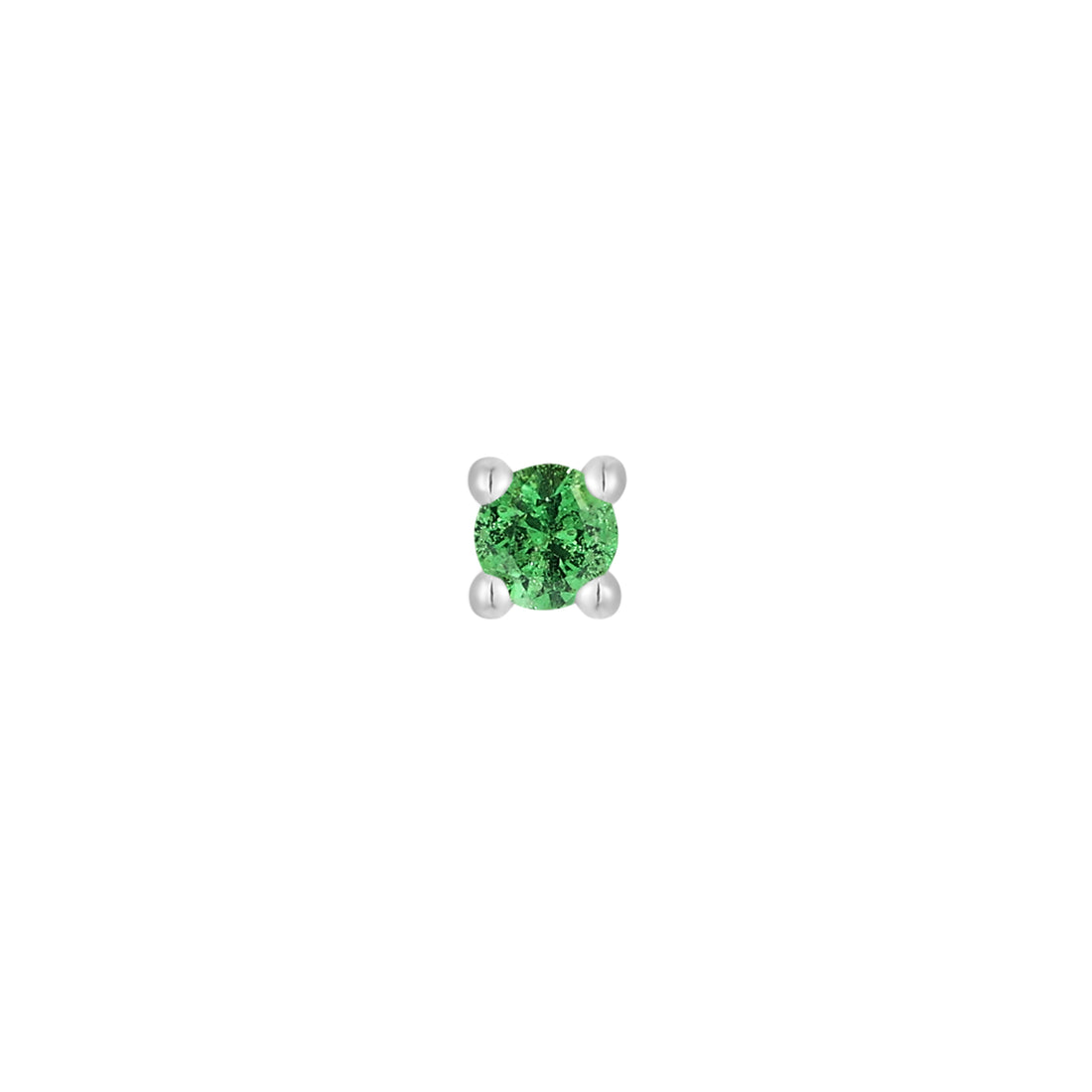 Prong Gem with Tsavorite - 14k White Gold - Buddha Jewelry