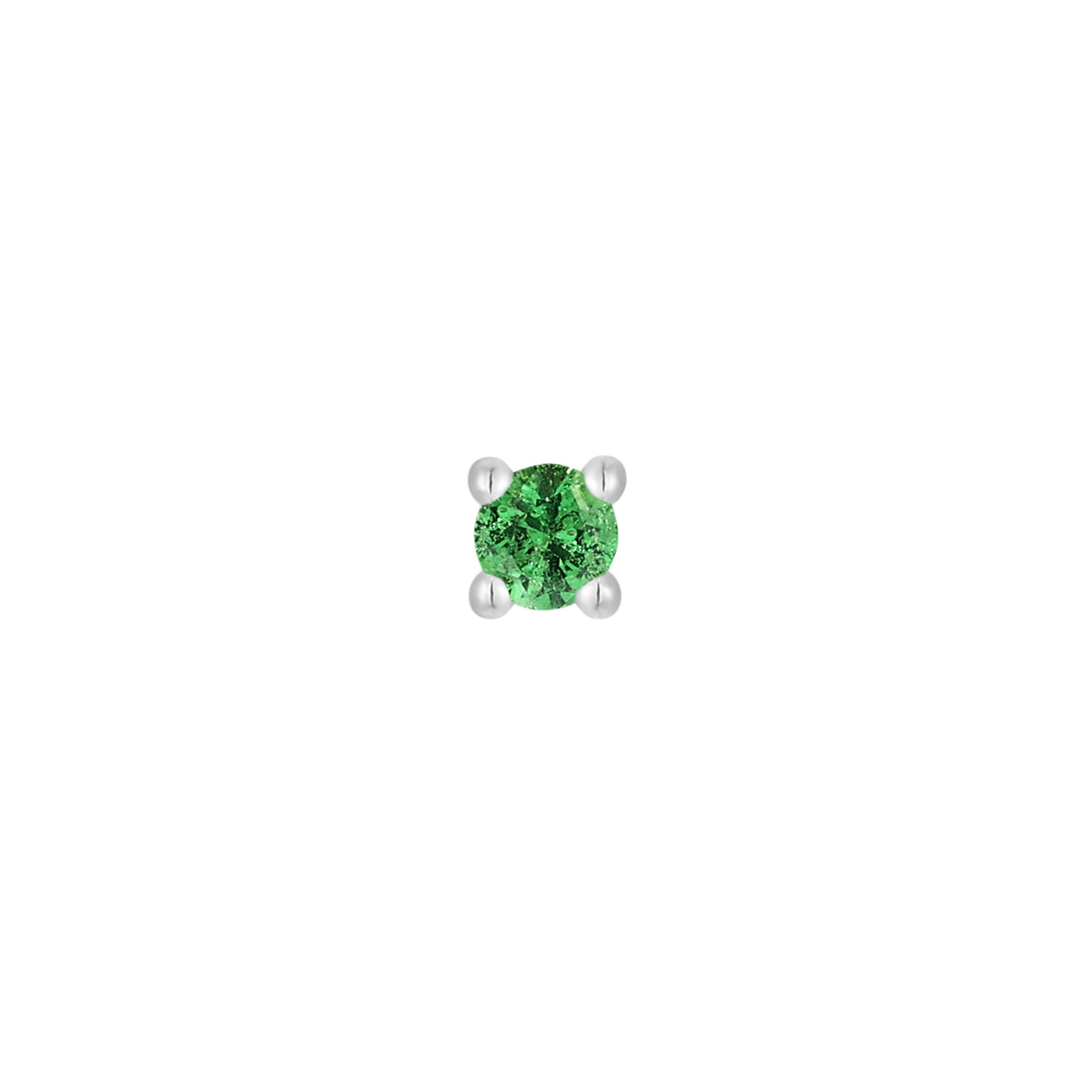 Prong Gem with Tsavorite - 14k White Gold - Buddha Jewelry