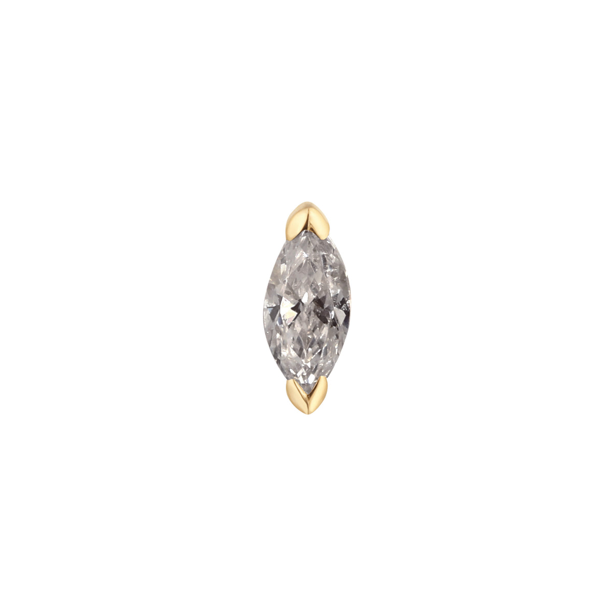 Zuri with Grey Diamond - 14k Yellow Gold - Buddha Jewelry