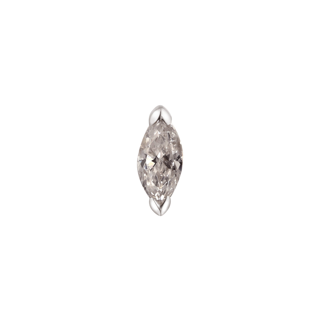 Zuri with Grey Diamond - 14k White Gold - Buddha Jewelry