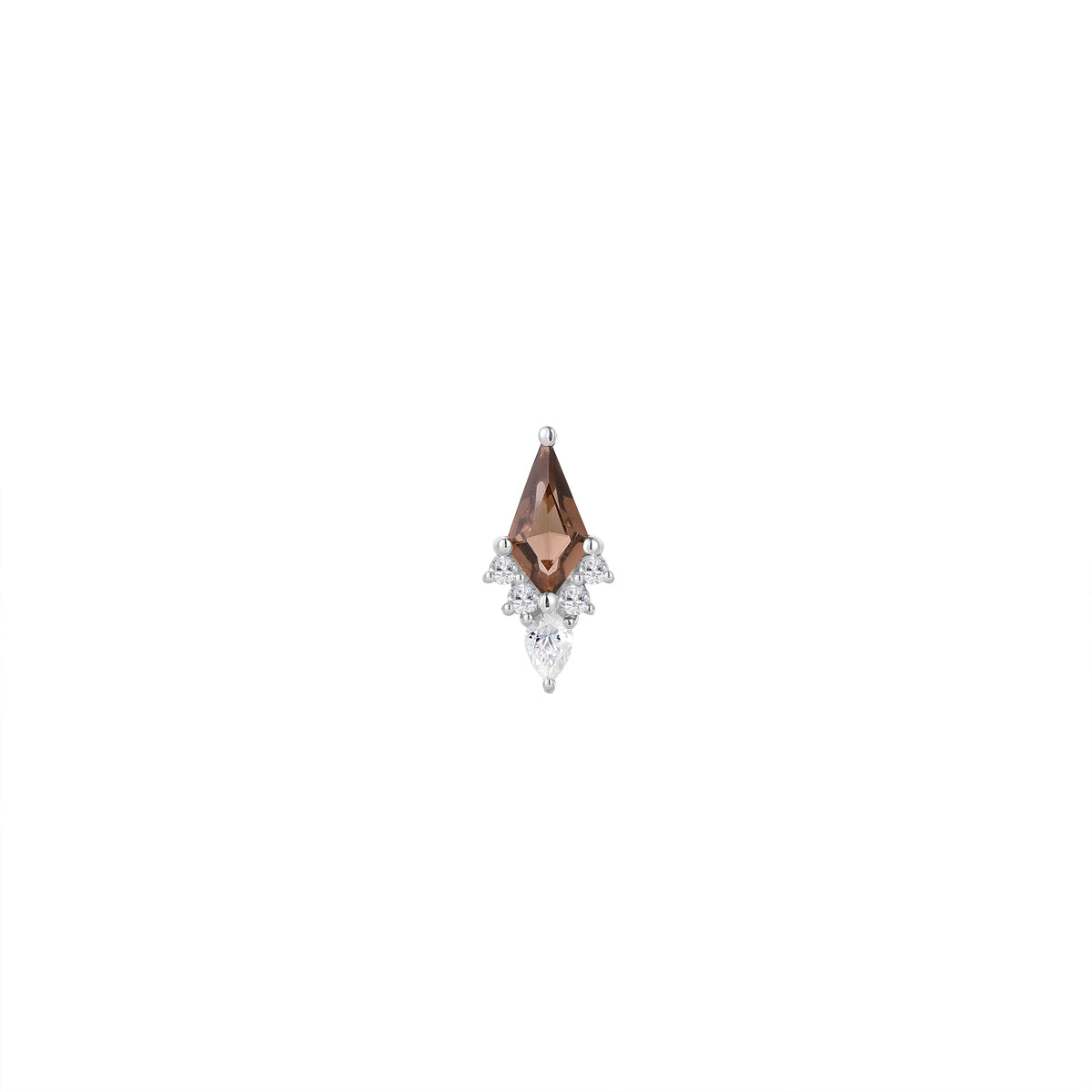 Afterglow with Smoky Quartz - 14k White Gold - Buddha Jewelry