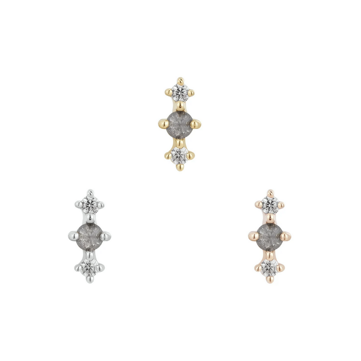 Ghostflower with Grey Diamond and CZ — Buddha
