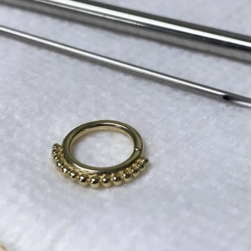 Gold Beaded Seam Ring from Junipurr (Vault) — Junipurr