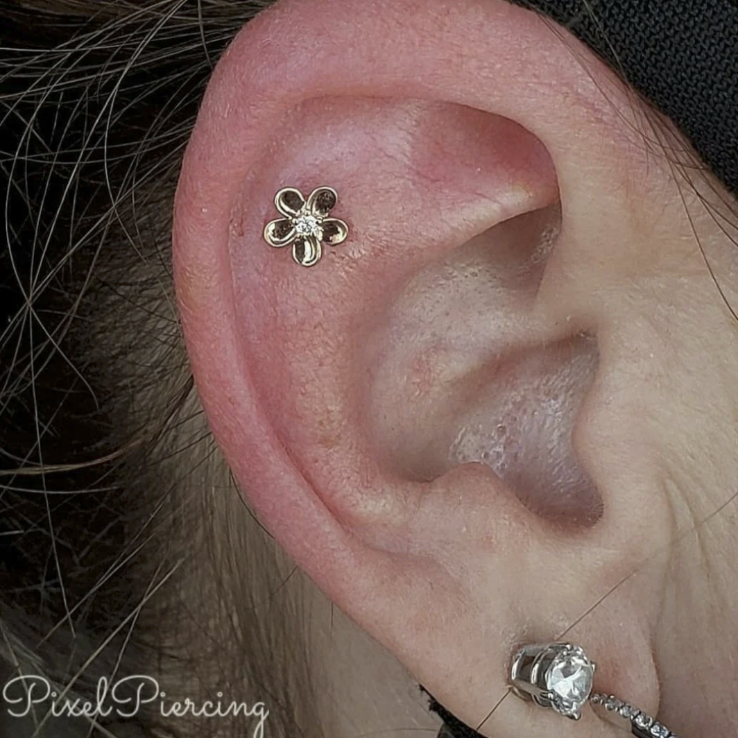 Gold CZ Flower — Junipurr