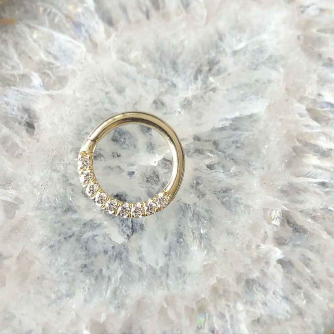 Gold CZ Seam Ring — Junipurr