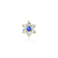Gold Flower with CZ and Blue Opal — Junipurr