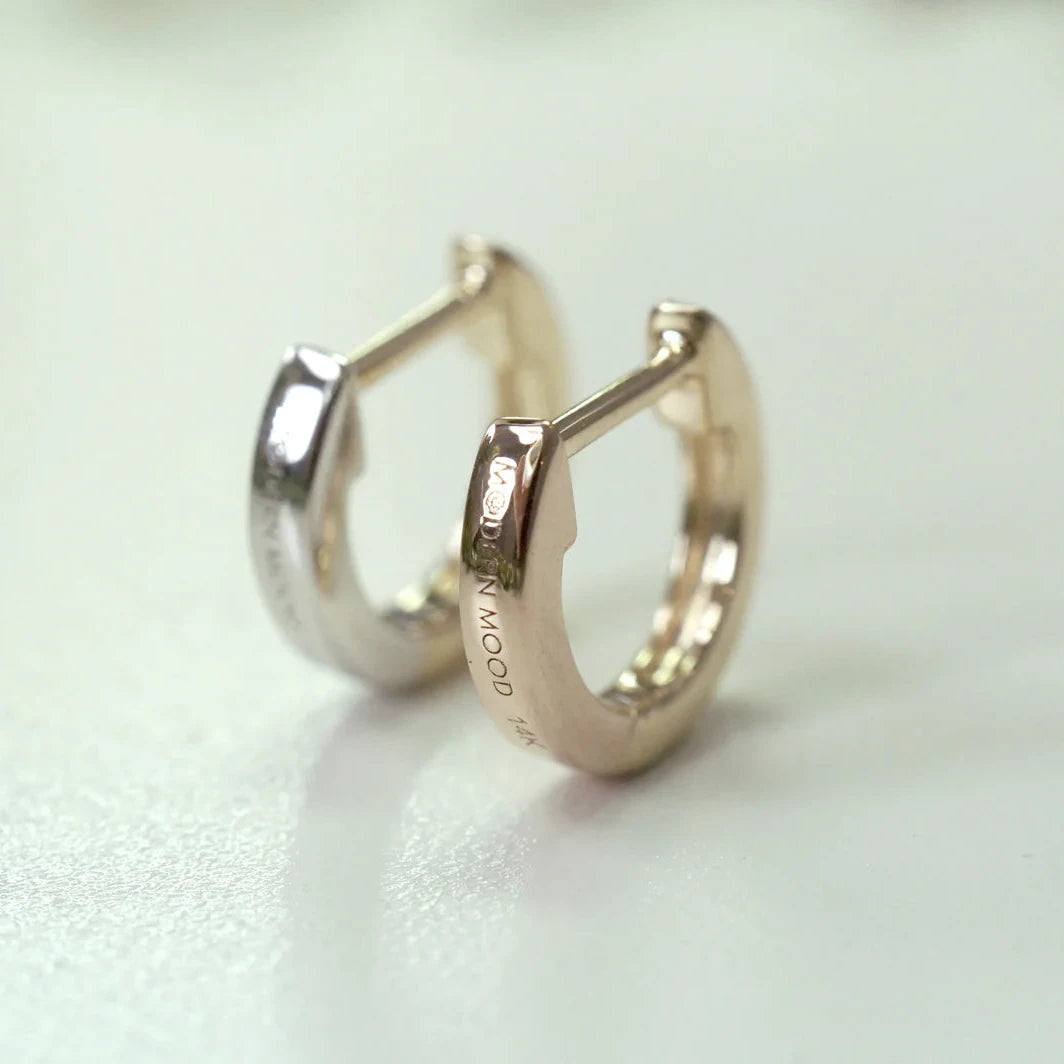 Solid Gold Huggie - Two-Tone — Modern Mood