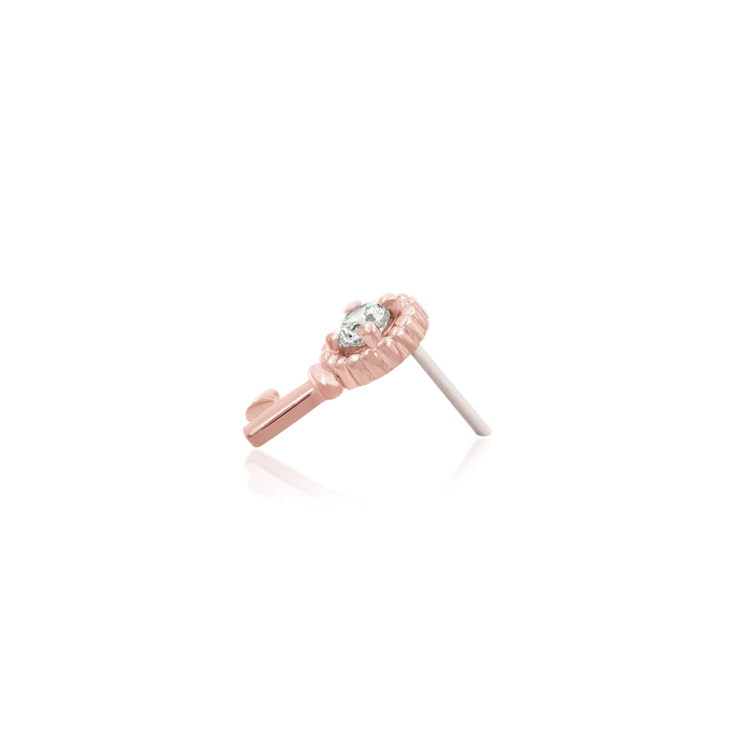 Gold Key with Heart from Junipurr White Gold and Rose Gold (Vault)