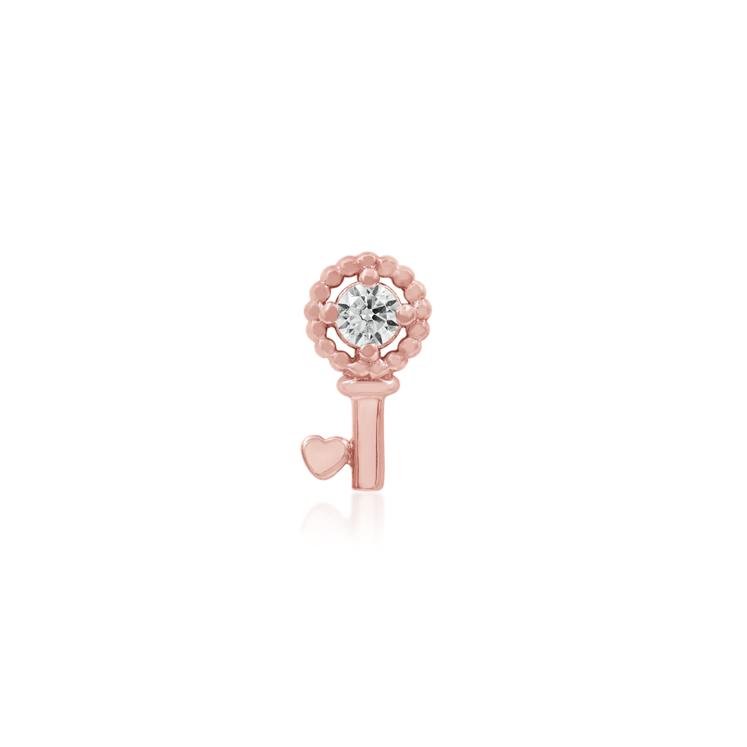 Gold Key with Heart from Junipurr White Gold and Rose Gold (Vault)
