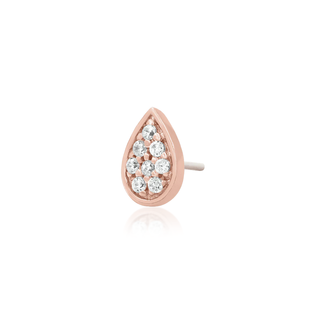Gold Pear with CZ — Junipurr