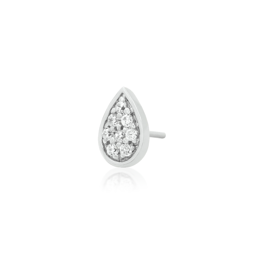 Gold Pear with CZ — Junipurr