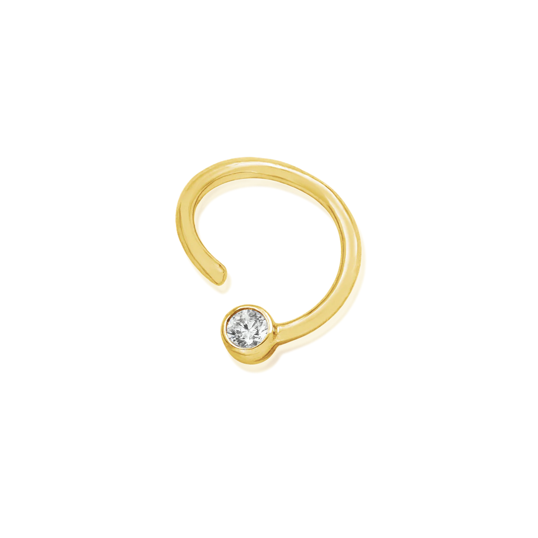 Gold Ring with Fixed CZ — Junipurr