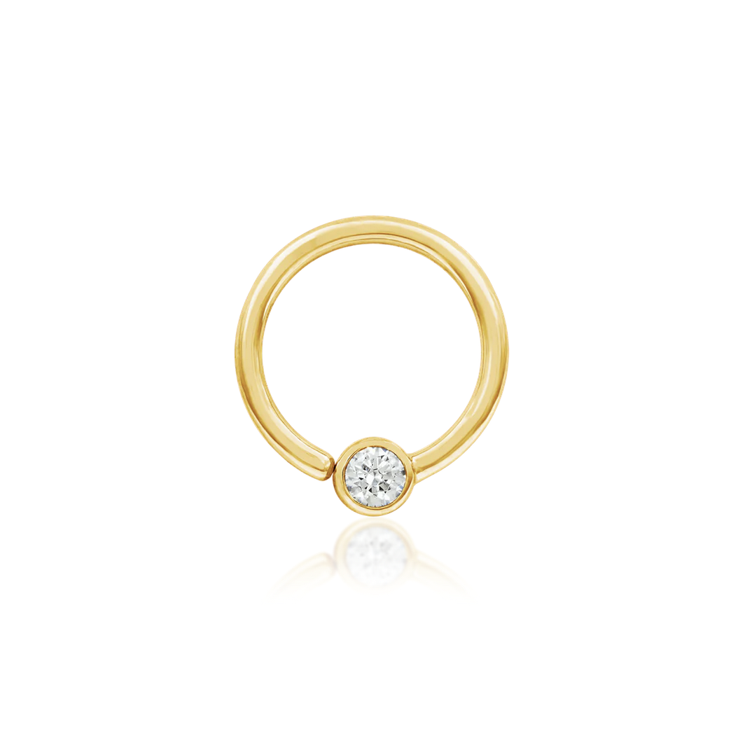 Gold Ring with Fixed CZ — Junipurr