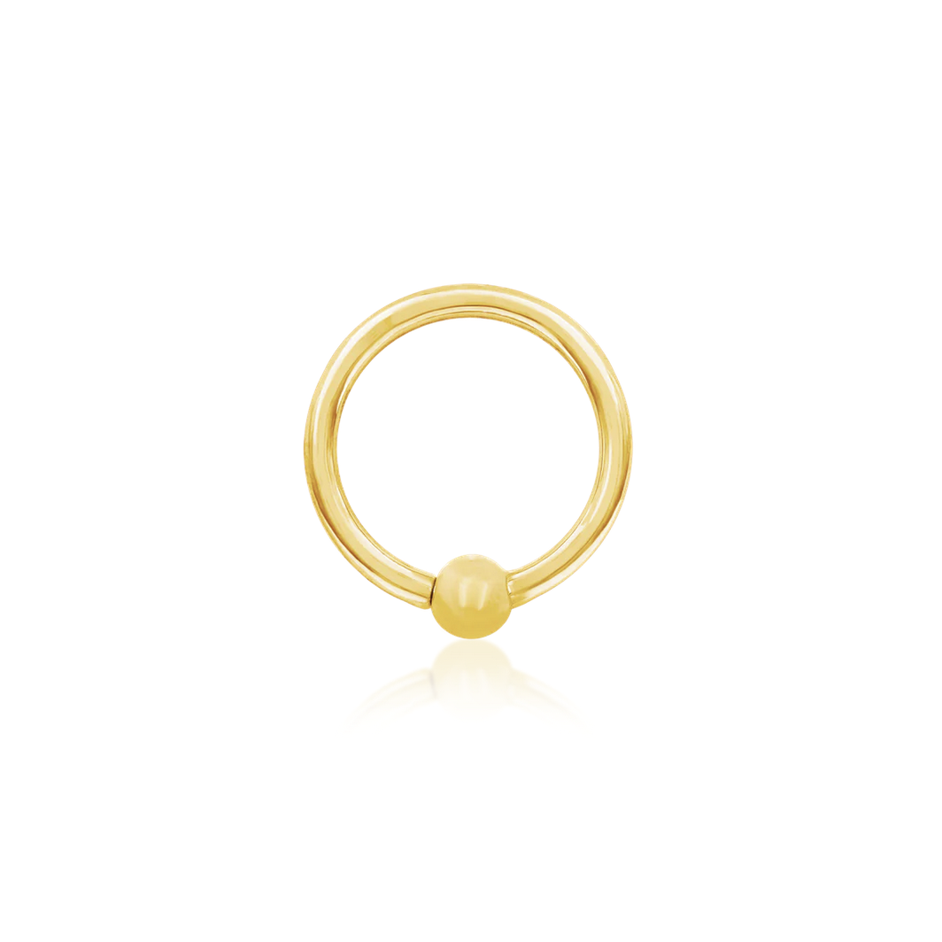 Gold Ring with Fixed Bead — Junipurr