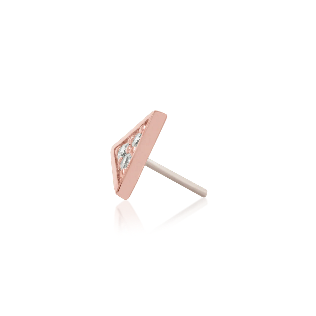 Gold Triangle with 3 CZ from Junipurr Rose Gold (Vault)