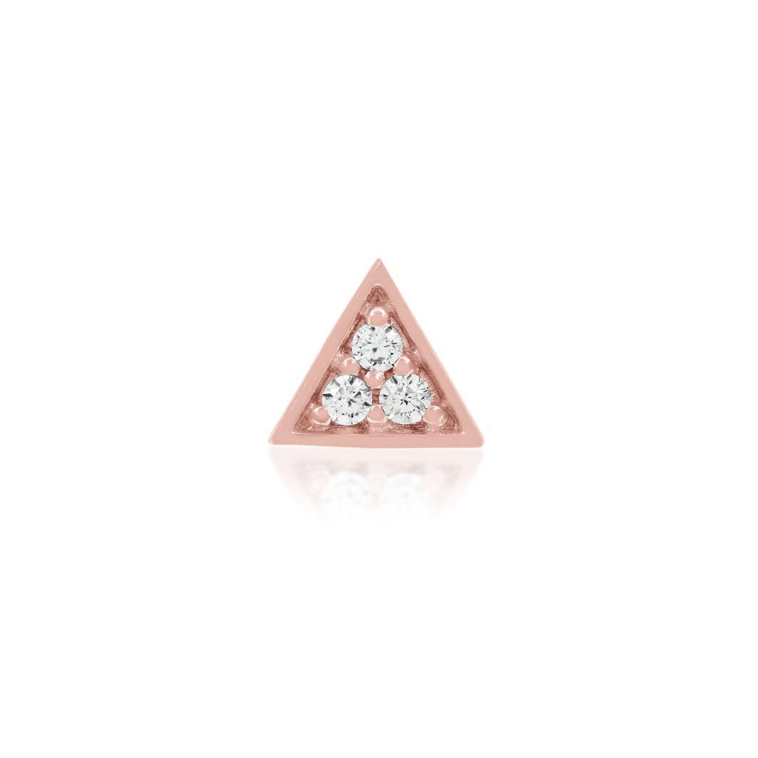 Gold Triangle with 3 CZ from Junipurr Rose Gold (Vault)