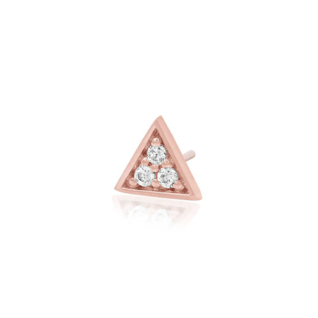 Gold Triangle with 3 CZ from Junipurr Rose Gold (Vault)