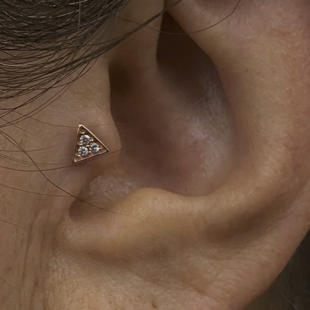 Gold Triangle with 3 CZ from Junipurr