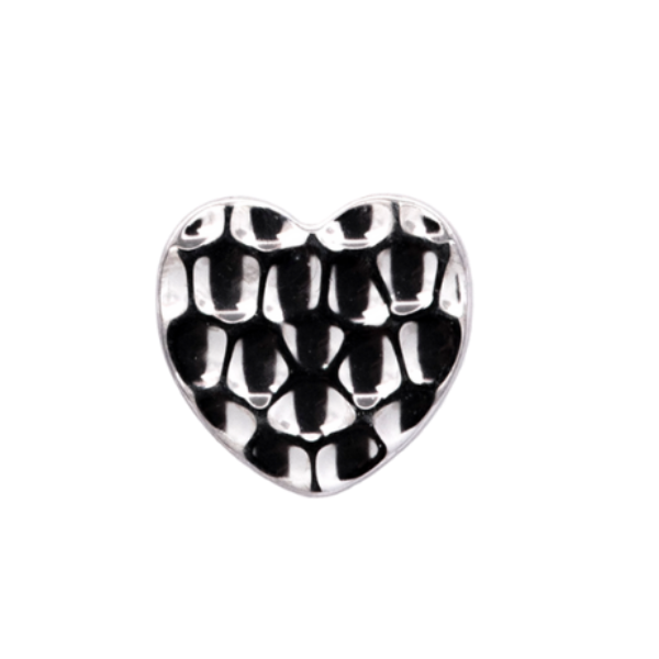 Titanium Hammered Heart