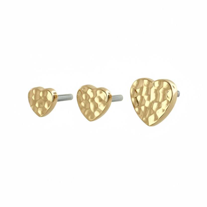 Gold Hammered Heart End from Anatometal