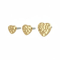 Gold Hammered Heart End from Anatometal